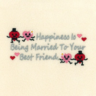 Happiness is Being Married Machine Embroidery Design