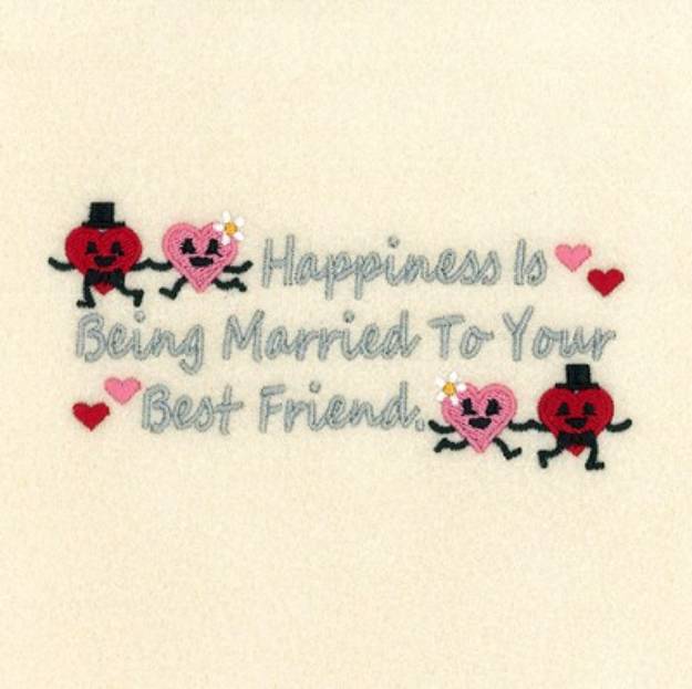 Picture of Happiness is Being Married Machine Embroidery Design