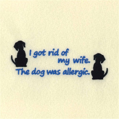 The Dog Was Allergic Machine Embroidery Design