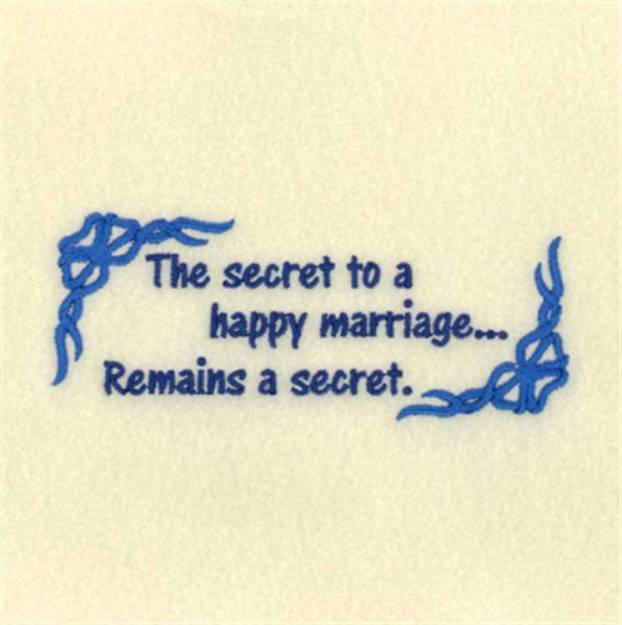 Picture of Secret To Marriage Machine Embroidery Design