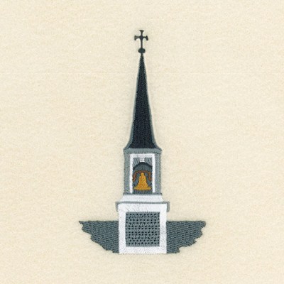 Church Bell Steeple Machine Embroidery Design