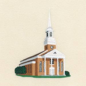 Picture of Decorative Church Scene Machine Embroidery Design