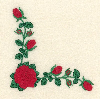 Rose Corner Arrangement Machine Embroidery Design