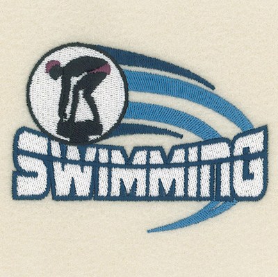 Swimming Left Chest Design Machine Embroidery Design