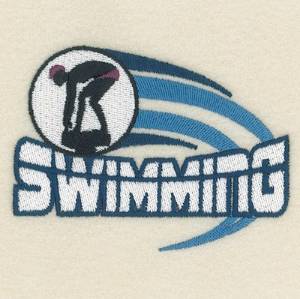 Picture of Swimming Left Chest Design Machine Embroidery Design