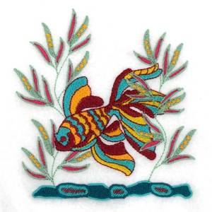Picture of Jacobean Underwater Fish Machine Embroidery Design