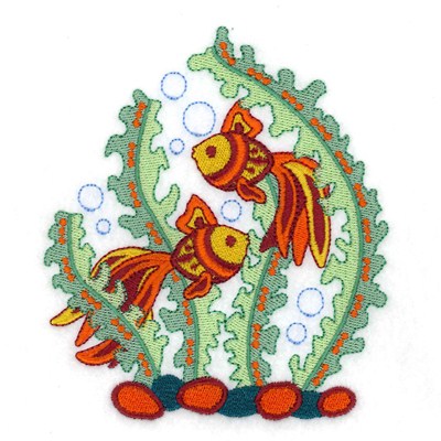 Jacobean Angelfish Machine Embroidery Design