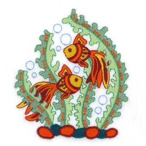 Picture of Jacobean Angelfish Machine Embroidery Design