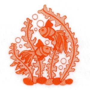 Picture of Toile Angelfish Machine Embroidery Design