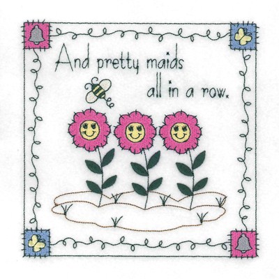 Pretty Maids Quilt Square Machine Embroidery Design