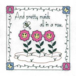 Picture of Pretty Maids Quilt Square Machine Embroidery Design