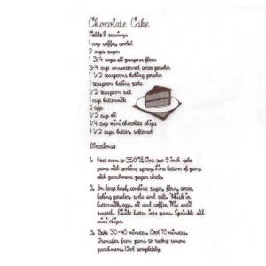 Picture of Chocolate Cake Recipe Machine Embroidery Design