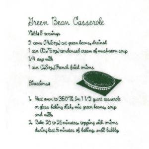 Picture of Green Bean Casserole Recipe Machine Embroidery Design