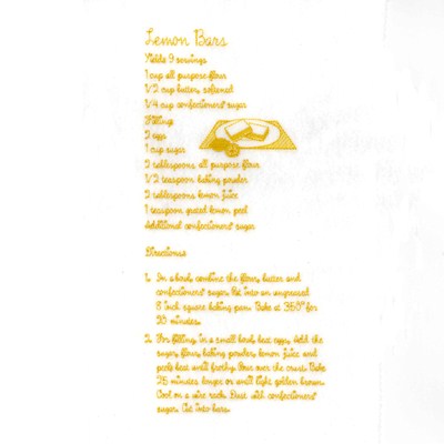 Lemon Bars Recipe Machine Embroidery Design