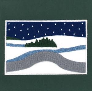 Picture of Winter Landscape Placemat Machine Embroidery Design