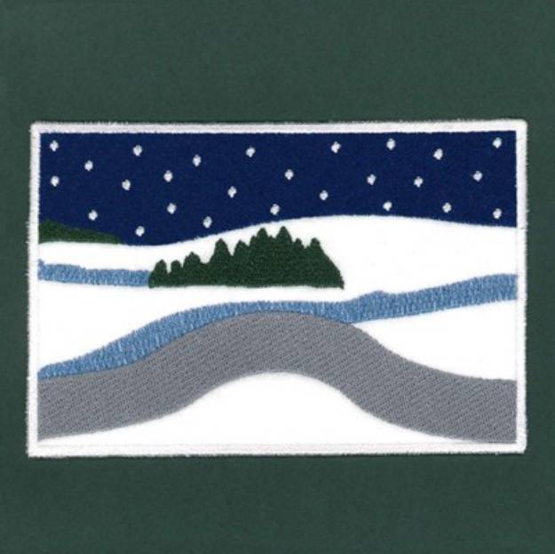 Picture of Winter Landscape Placemat Machine Embroidery Design