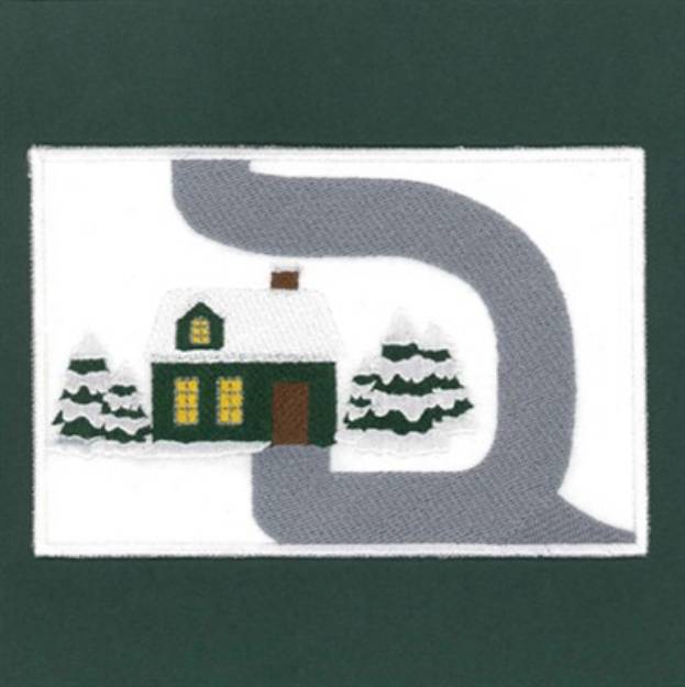 Picture of Winter House Placemat Machine Embroidery Design