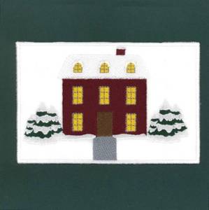 Picture of Christmas House Placemat Machine Embroidery Design