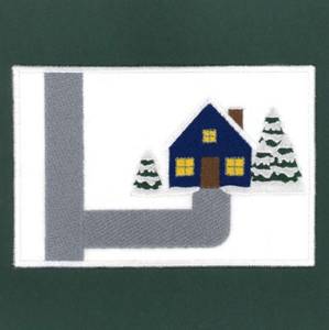 Picture of Christmas House Placemat Machine Embroidery Design
