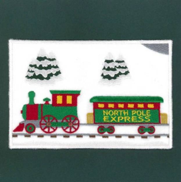 Picture of Christmas Train Placemat Machine Embroidery Design