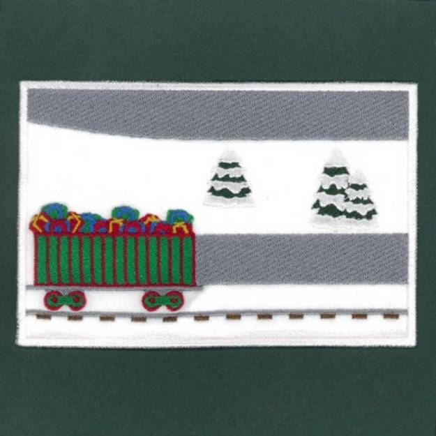 Picture of Winter Train Placemat Machine Embroidery Design