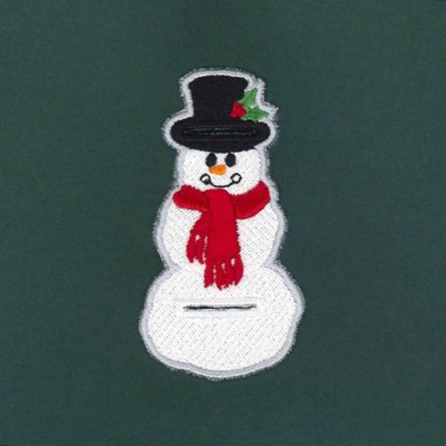 Picture of Snowman Utensil Holder Machine Embroidery Design