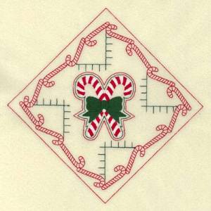 Picture of Candy Cane Diamond Machine Embroidery Design