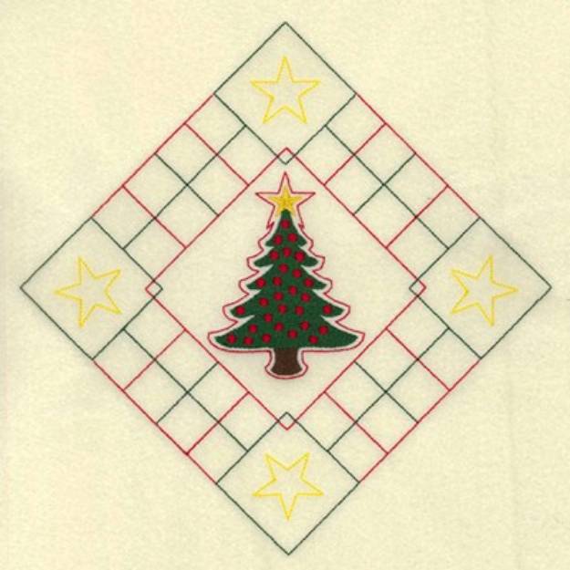 Picture of Christmas Tree Diamond Machine Embroidery Design