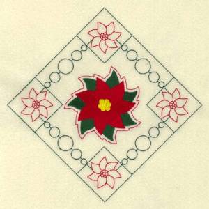 Picture of Poinsettia Diamond Machine Embroidery Design
