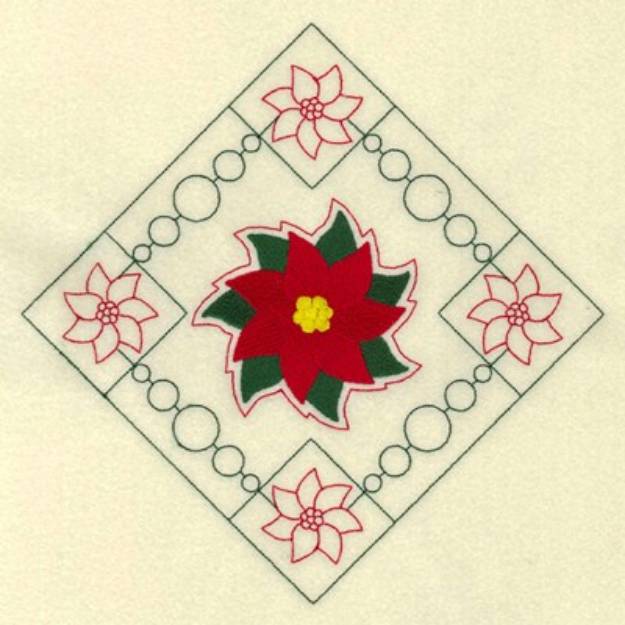 Picture of Poinsettia Diamond Machine Embroidery Design