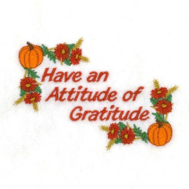 Picture of Attitude of Gratitude Machine Embroidery Design