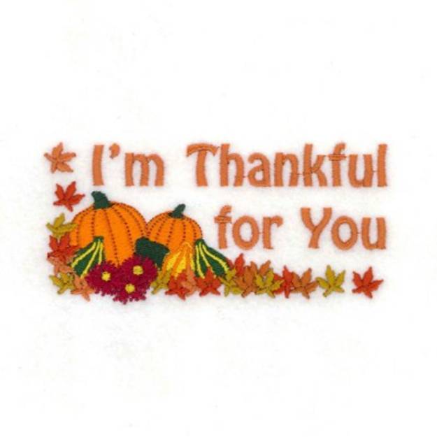 Picture of Thankful for You Machine Embroidery Design