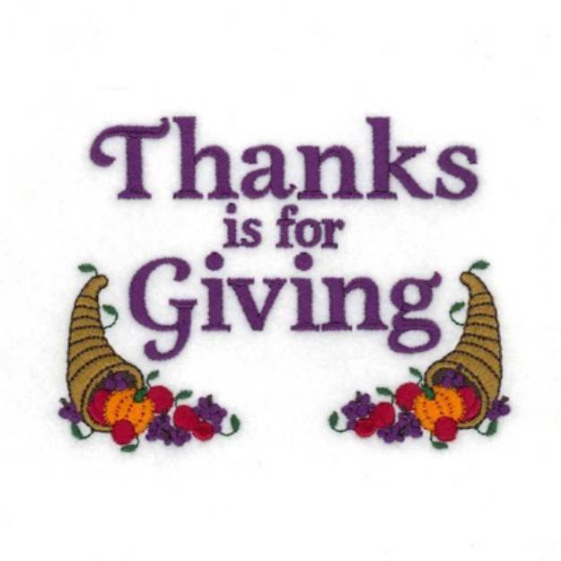 Picture of Thanks Is For Giving Machine Embroidery Design