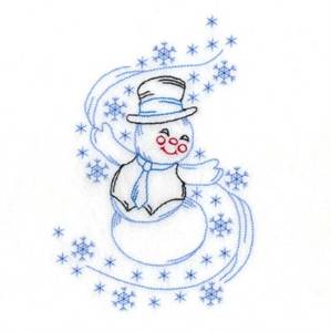 Picture of Swirling Snowman Machine Embroidery Design
