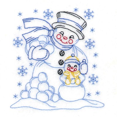 Snowman Snowballs Machine Embroidery Design