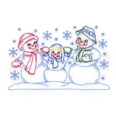 Snowman Family Machine Embroidery Design