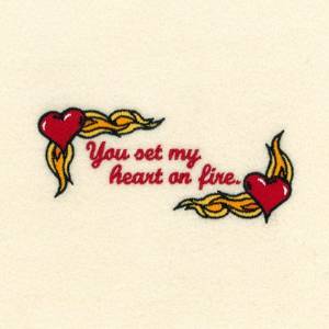 Picture of Heart On Fire Machine Embroidery Design