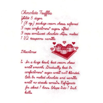 Chocolate Truffle Recipe Machine Embroidery Design