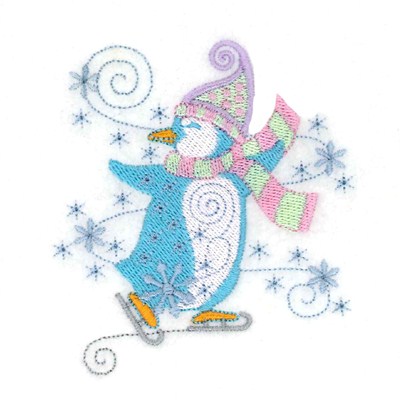 Whimsical Penguin Machine Embroidery Design
