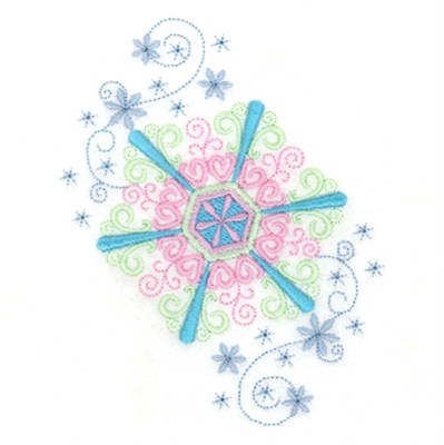 Whimsical Snow Flake Machine Embroidery Design