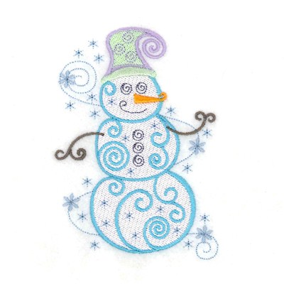 Whimsical Snowman Machine Embroidery Design