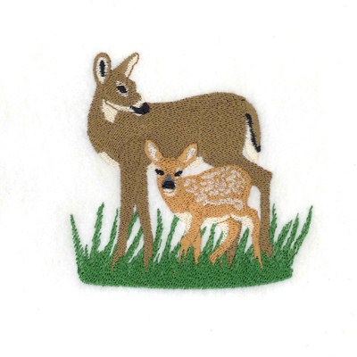 Doe and Fawn Machine Embroidery Design