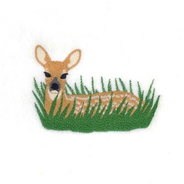 Picture of Fawn In Grass Machine Embroidery Design