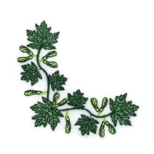 Picture of Silver Maple Leaf Corner Machine Embroidery Design