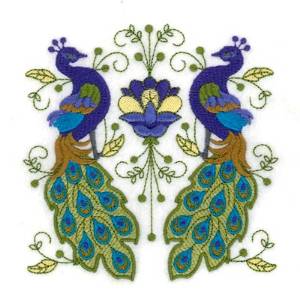 Picture of Jacobean Peacocks Machine Embroidery Design