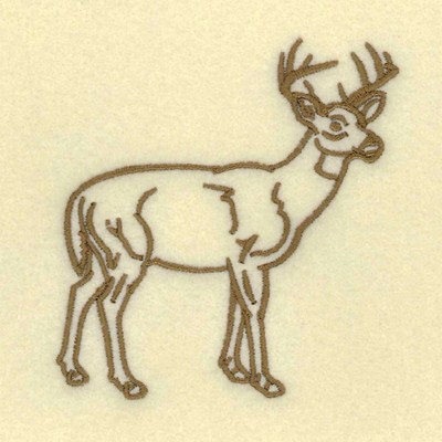 Deer Outline Machine Embroidery Design