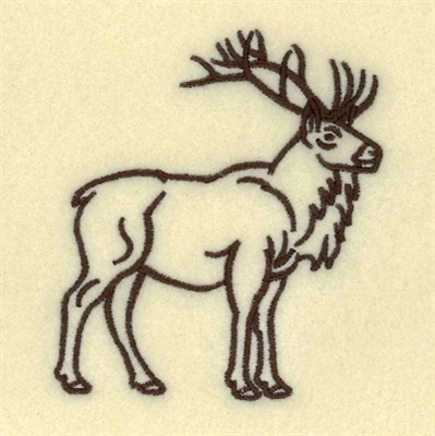 Elk Outline Machine Embroidery Design