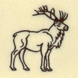 Picture of Elk Outline Machine Embroidery Design