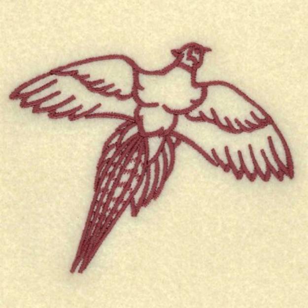 Picture of Pheasant Outline Machine Embroidery Design