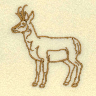 Pronghorn Antelope Outline Machine Embroidery Design